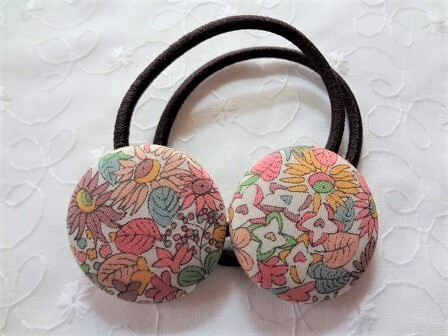 *ハンドメイド*リバティ*Pebble/ピンク*２７ｍｍ*ヘアゴム*２個セット*