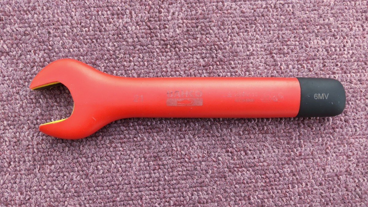 BAHCO(バーコ) Insulated Open End Spanner 1000V絶縁仕様片口スパナ 21mm 6MV-21