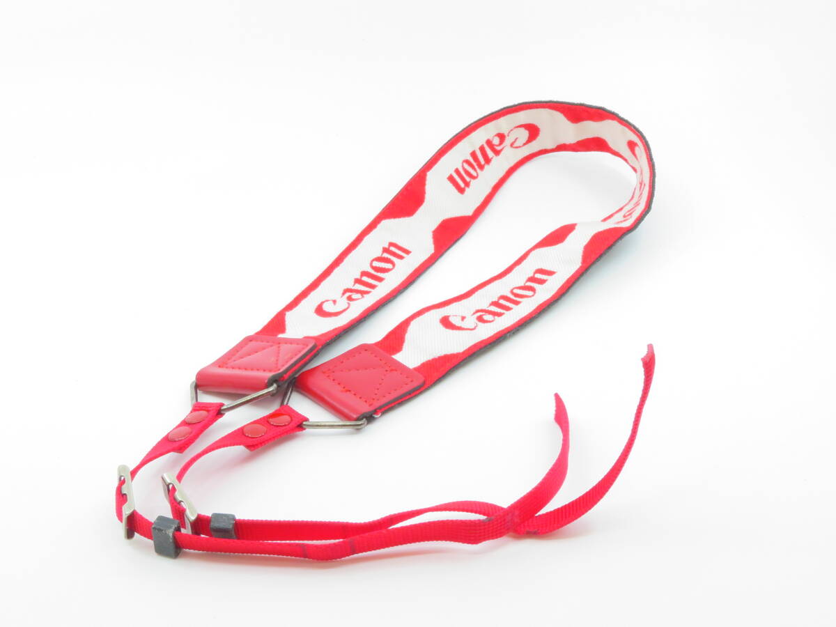 0909 Canon 赤 白 Red White カメラ ストラップ 【カメラヤ】【送料180円】
