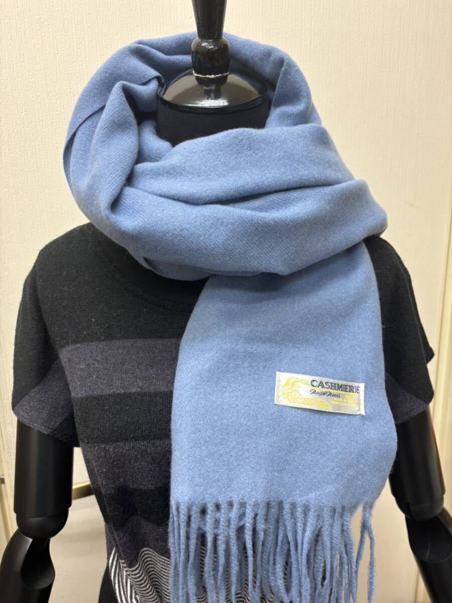 saleカシミア100％英国”ストール”新作マイアミブルー〇*:..azu00c