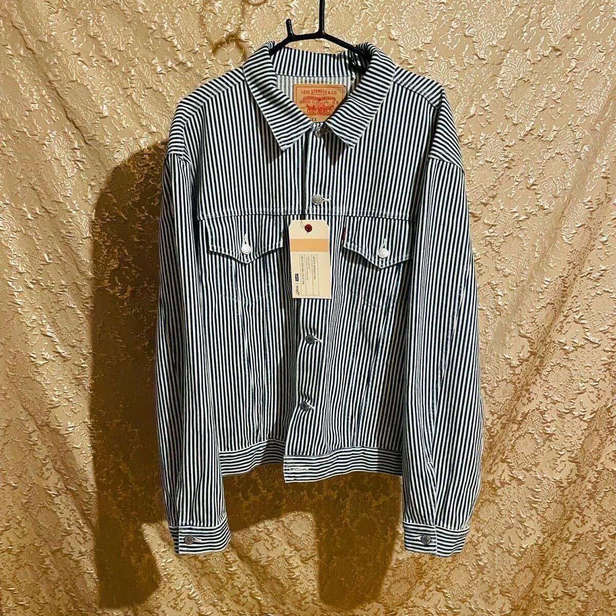 【新品未使用】HUMAN MADE ヒューマンメイド LEVI'S NIGO 557XX HICKORY STRIPE TRUCKER リーバイス ヒッコリー デニムジャケット 0224