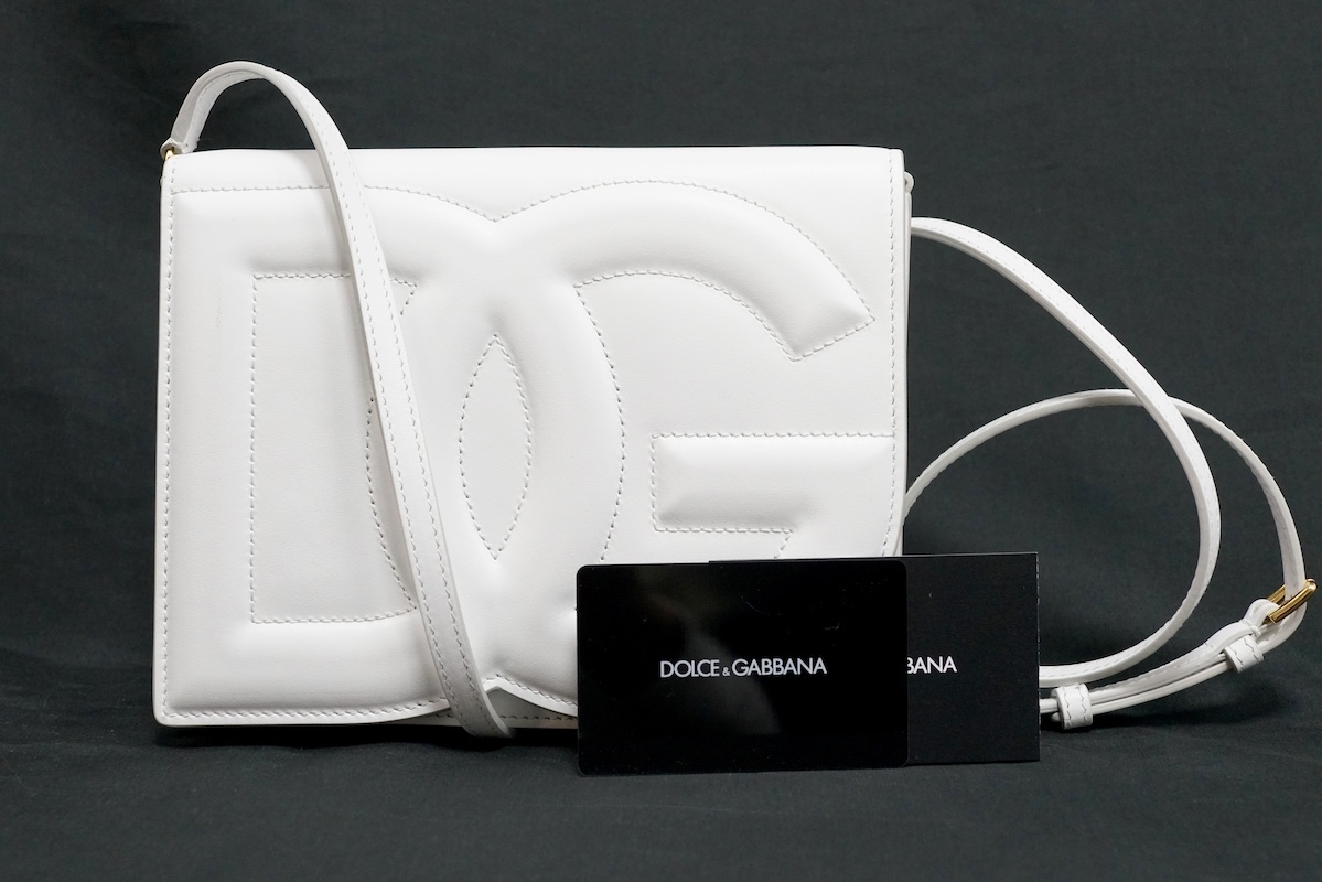 DOLCE＆GABBANA ドルチェ＆ガッパーナ DGロゴ クロスボディバッグ ショルダーバッグ ホワイト BB7287 AW5761