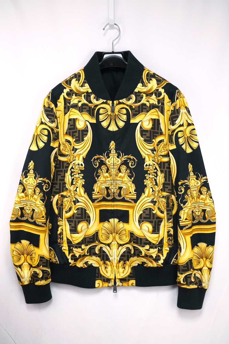 FENDACE フェンダーチェ FENDI フェンディ by Versace ヴェルサーチ バロック柄 ブルゾン ボンバージャケット マルチカラー 46(170/88A)