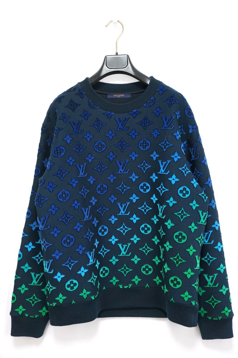LOUIS VUITTON ルイヴィトン モノグラム グラディエント スウェット トレーナー Mサイズ ネイビー グラデーション RM221M I06 HMY12W