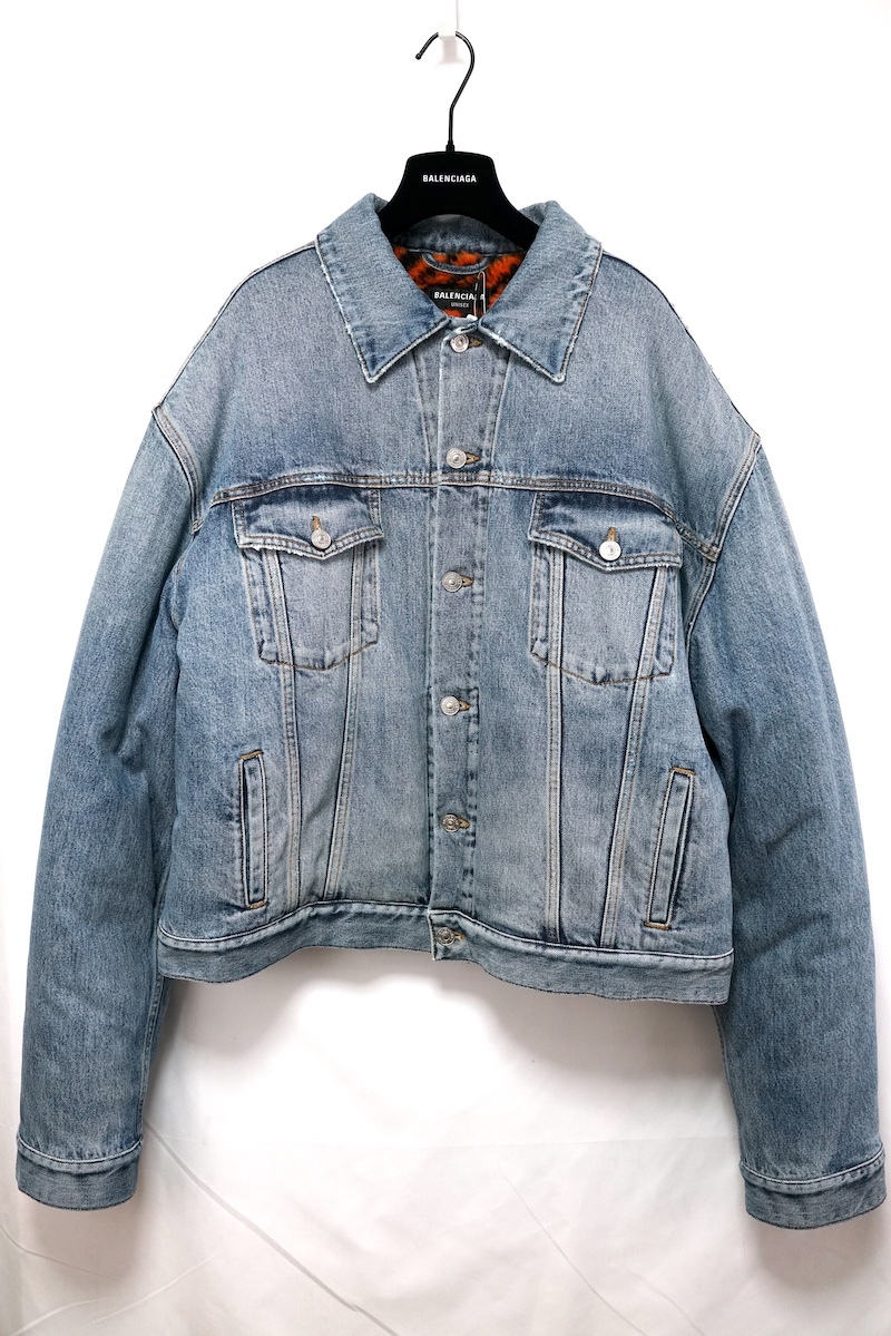 BALENCIAGA バレンシアガ Blue Year of The Tiger Padded Denim Jacket パデッド デニム ジャケット タイガーフェイクボア ブルーデニム 42