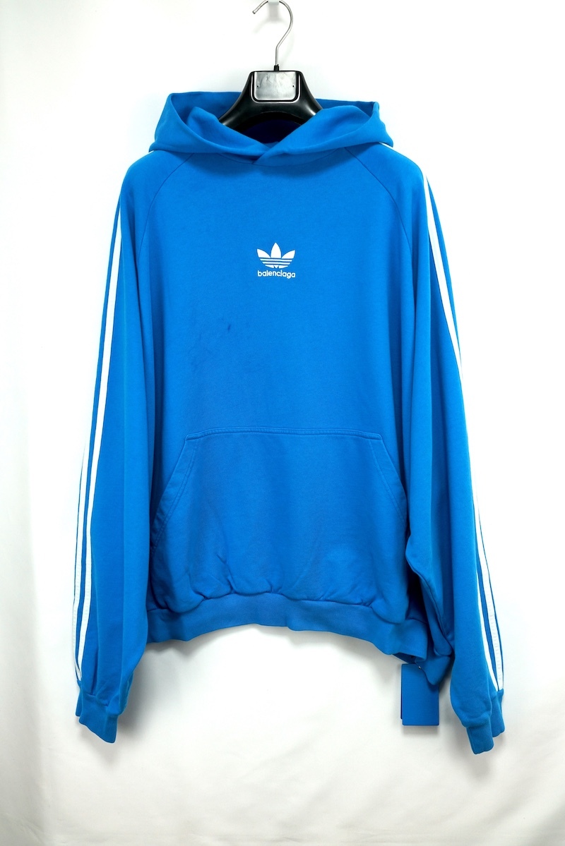 BALENCIAGA adidas Large Fit Hoodie バレンシアガ アディダス フーディー ラージフィット パーカー 729322 TNVN2 ブルー サイズ1