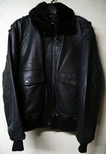 ◆重厚感有ります◆本革 G-1タイプ レザーフライトジャケット 黒◆