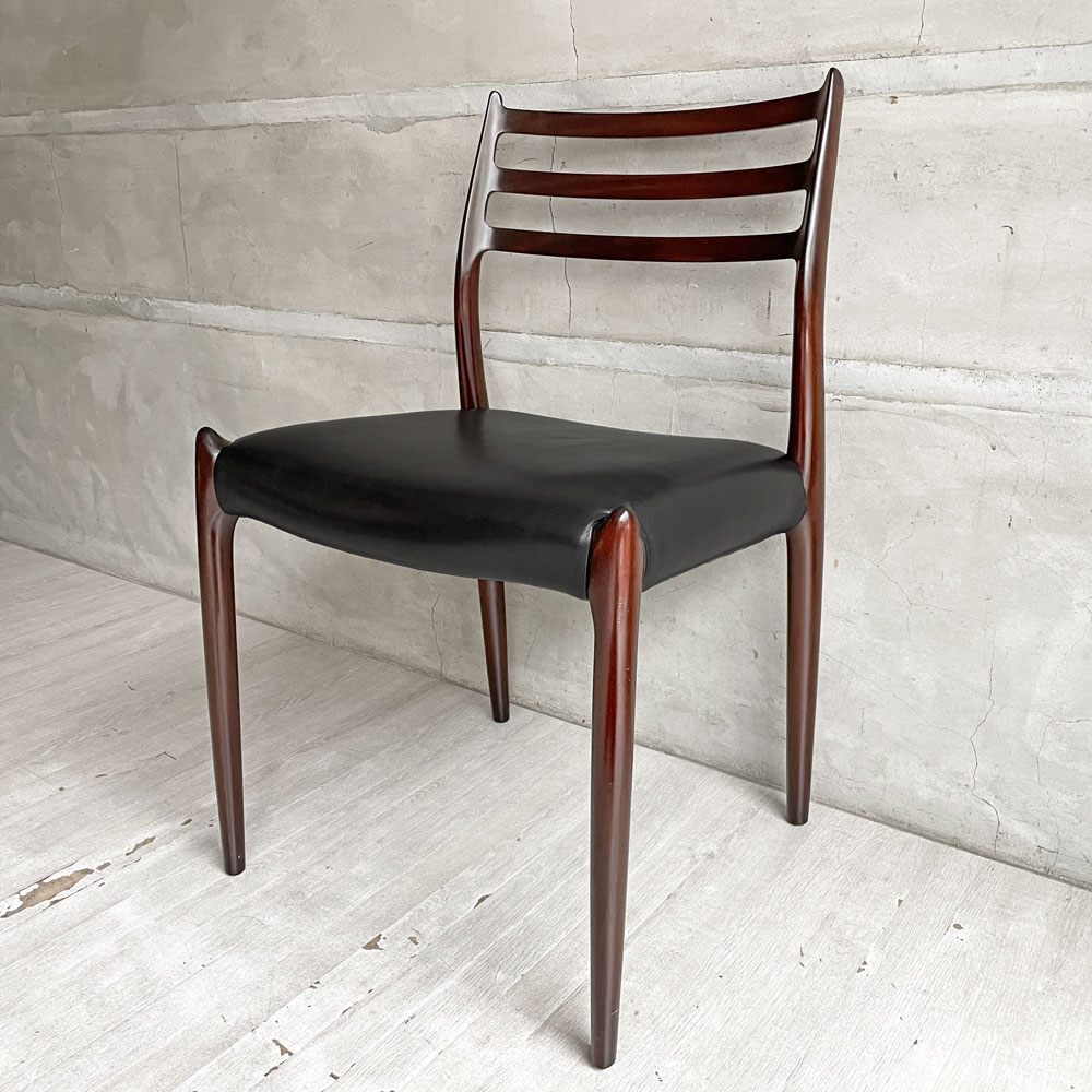 ♪ J.L.モラー J.L.Moller Model No.78 ダイニングチェア マホガニー 本革 レザー ニールス・O・モラー デンマーク ビンテージ 北欧