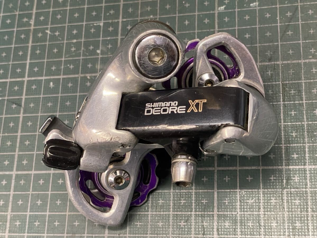 中古品 Shimano DEORE XT RD-M735 SS ショートゲージ Max28T Total Capacity28T w/ Controltech Sealed Bearing Pulleys 1992年購入 レア