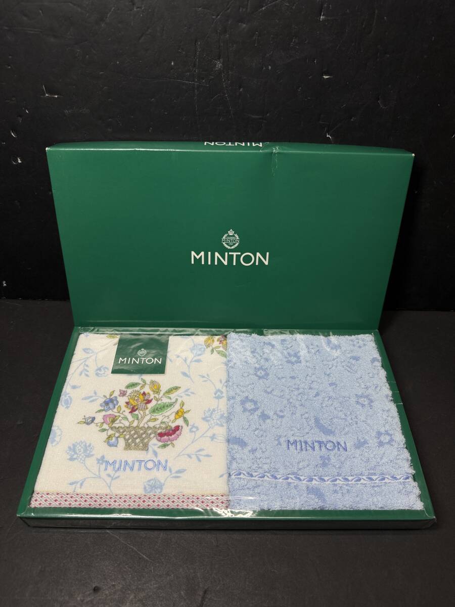 ★コレクター必見 未使用品 MINTON ミントン ハンドタオル タオル 2枚 手拭き 小さめタオル 箱付き 家庭用品 生活用品 GT909