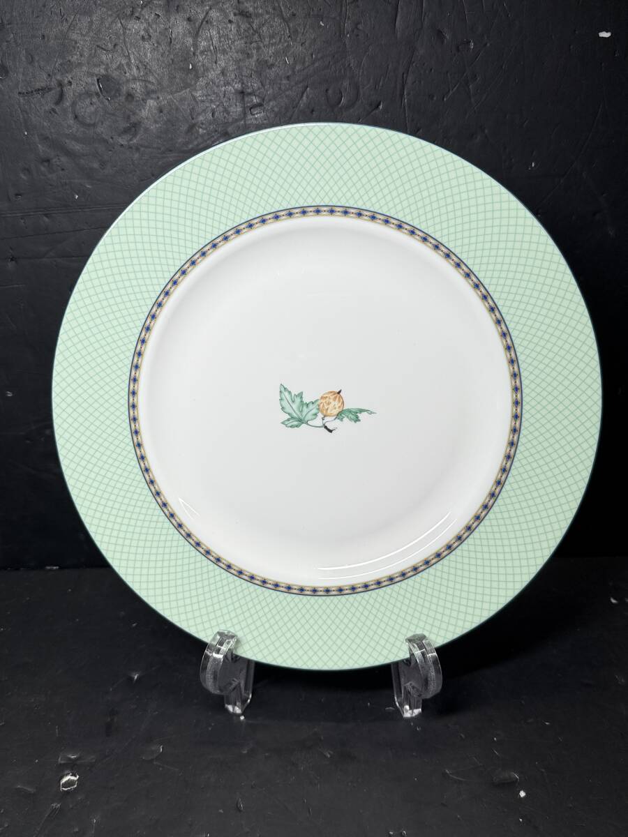 ★コレクター必見 WEDGWOOD ウェッジウッド フルーツシンフォニー プレート 直径27cm グリーン 洋食器 大皿 ビンテージ コレクション Se36
