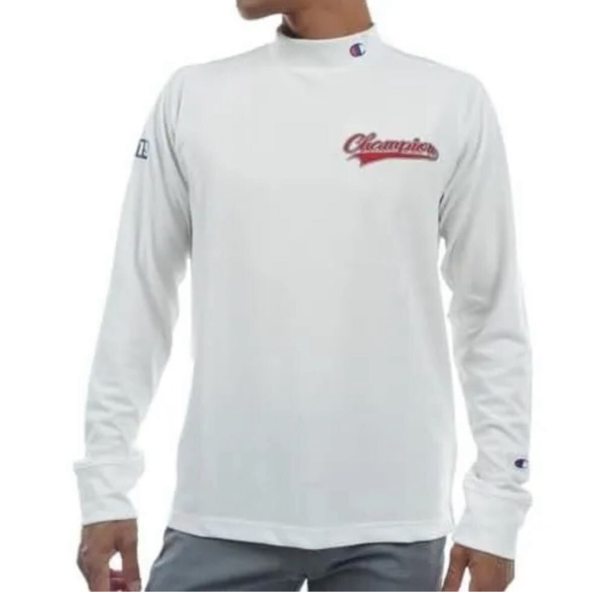 チャンピオン ゴルフ モックネックシャツ 長袖 XL ホワイト C3-YG401