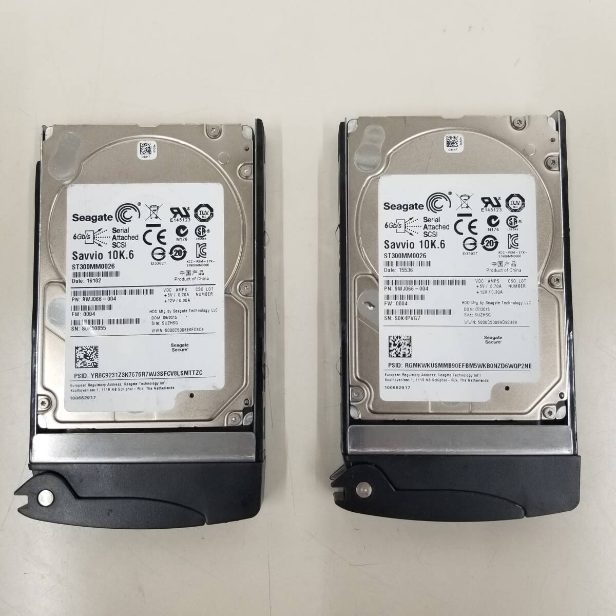 Seagate シーゲイト 2.5インチ SAS HDD ハードディスク 300GB 1000RPM ST300MM0026 2個 まとめ マウンタ付属 SN S0K508557 SN S0K4PVG 中古