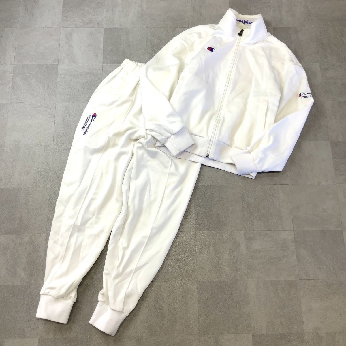 90s champion チャンピオン 八王子 ジャージ 上下セットアップ メンズ M ホワイト 小さめ ビンテージ