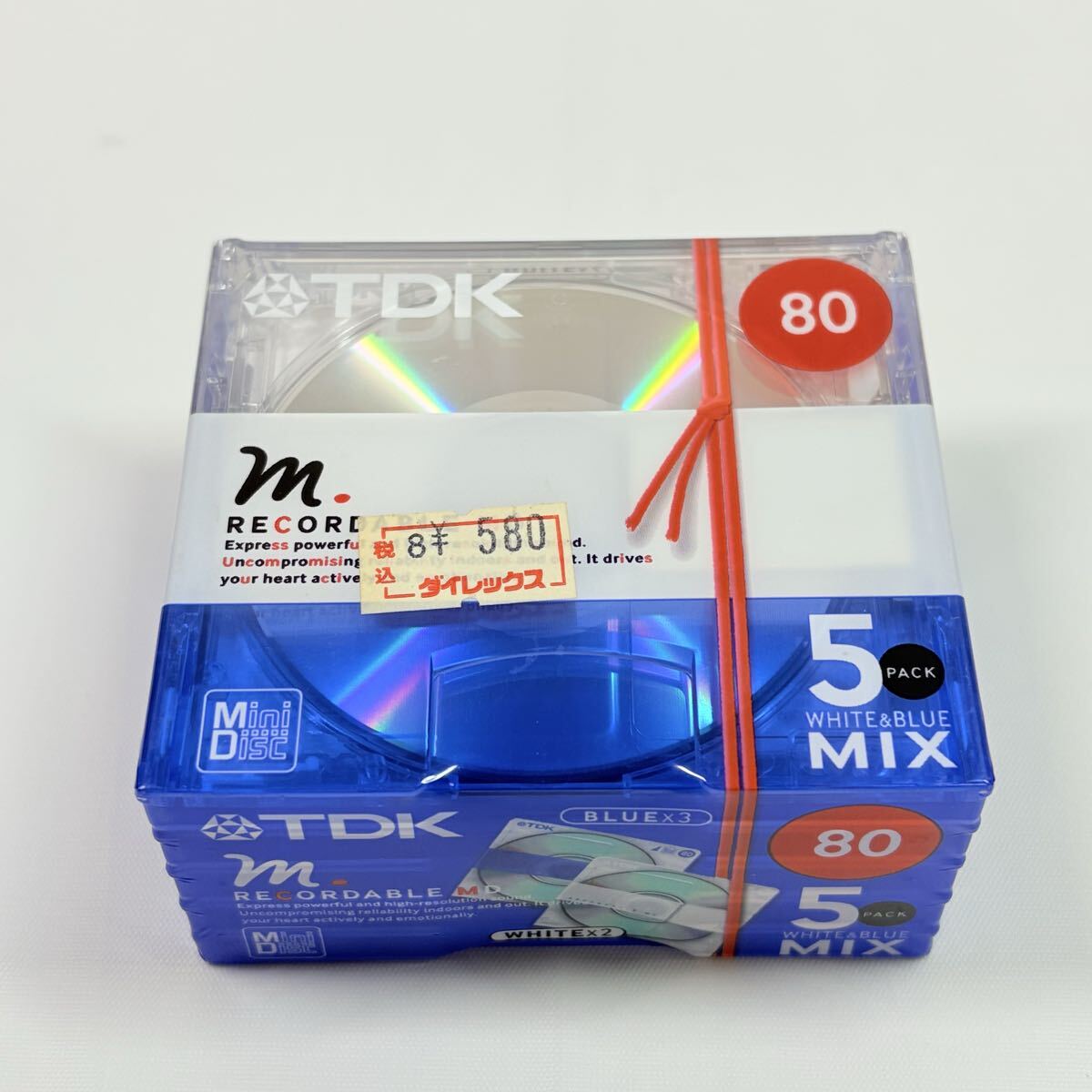 未開封品　TDK 録音用ミニディスク 80分×5枚パック　MIX BLUE×3 記録媒体　レトロ
