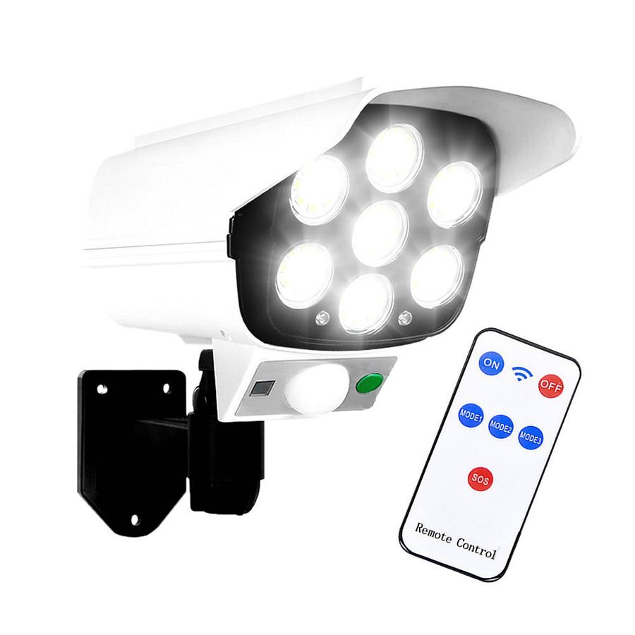 人感センサー搭載 LED ソーラーライト リモコン付 77LED ガーデン 明るい 自動点灯 高輝度 壁面 ウォール 防犯 tecc-rimo77light