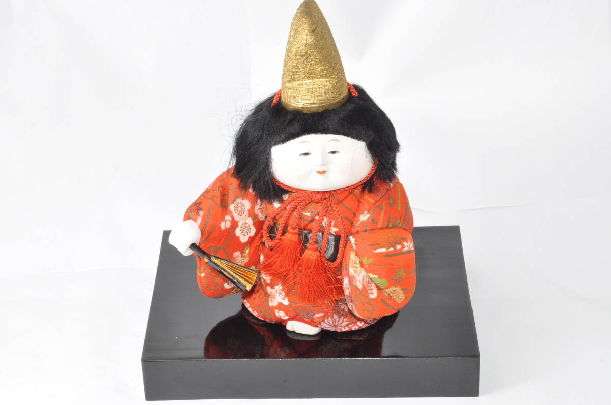☆稀少な一品☆ 木目込み人形 日本人形 一松人形 高さ約22cm 骨董品 時代物 木箱付き