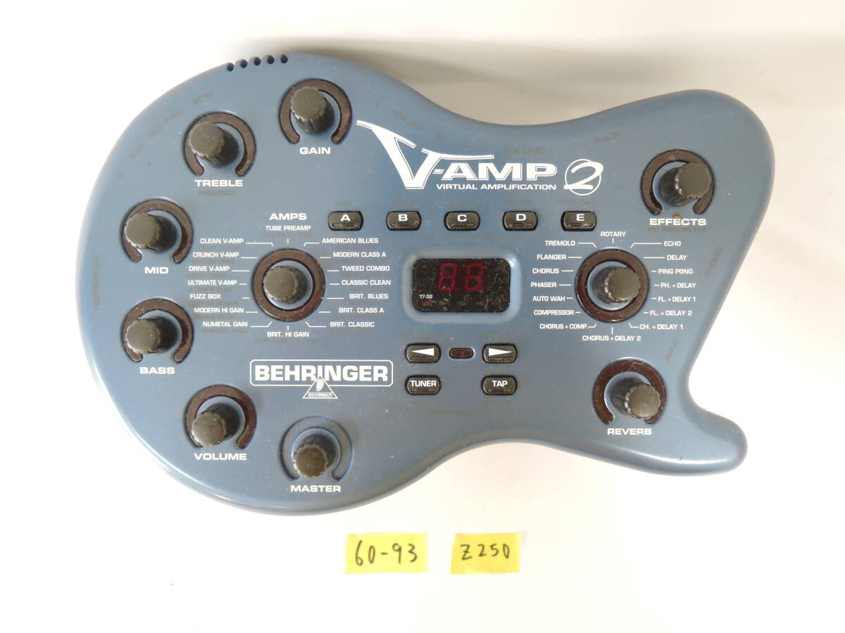 BEHRINGER モデリングアンプ V-AMP2 エフェクター 動作未確認 60-93-Z250