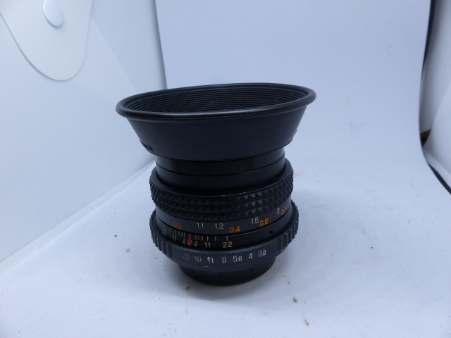 希少M42 REXATAR AUTO 28㎜ F2.8MC オリンパスフード付 良品
