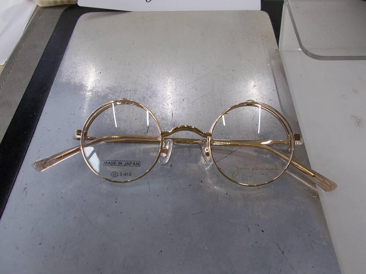 ジョンレノン John Lennon 跳ね上げ式 丸眼鏡フレーム JL-1133-1 お洒落 チタン製 単式/複式