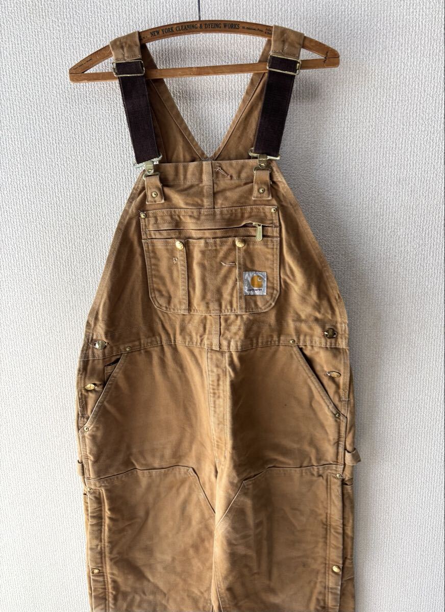 カーハート ダブルニー ダック オーバーオール 40×30 キルティング ライナー ワーク Carhartt