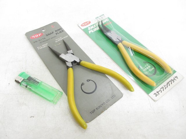 R622■トップ / スナップリングプライヤー / 穴用直爪 穴用曲爪 // 計2点 // TOP工業 HS-0175 HB-0175 / 未使用