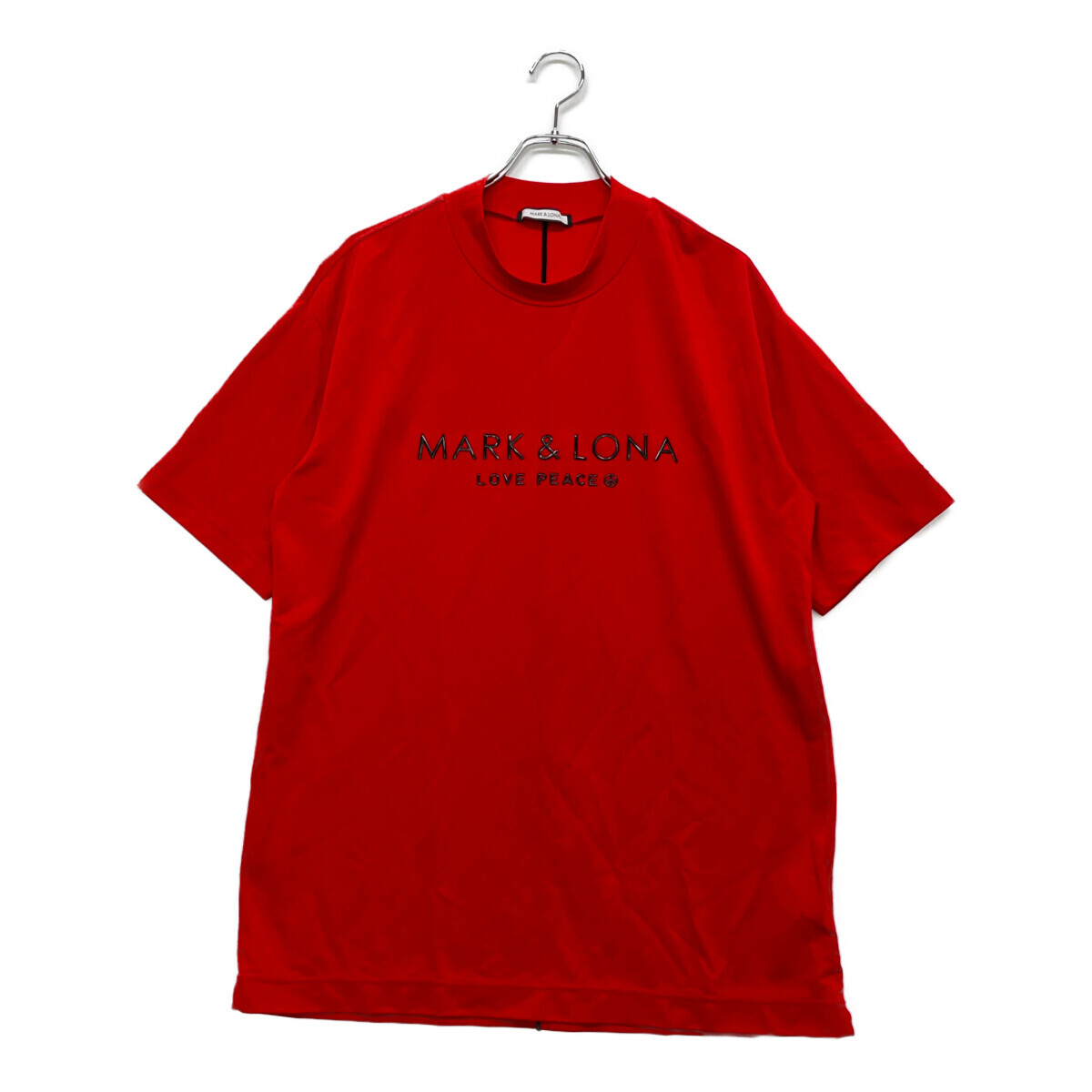 coco 中古【SALE】マークアンドロナ MARK&LONA メンズ 半袖シャツ 50(LL) 赤モックネック ロゴ入り レターパックプラス発送可 91105