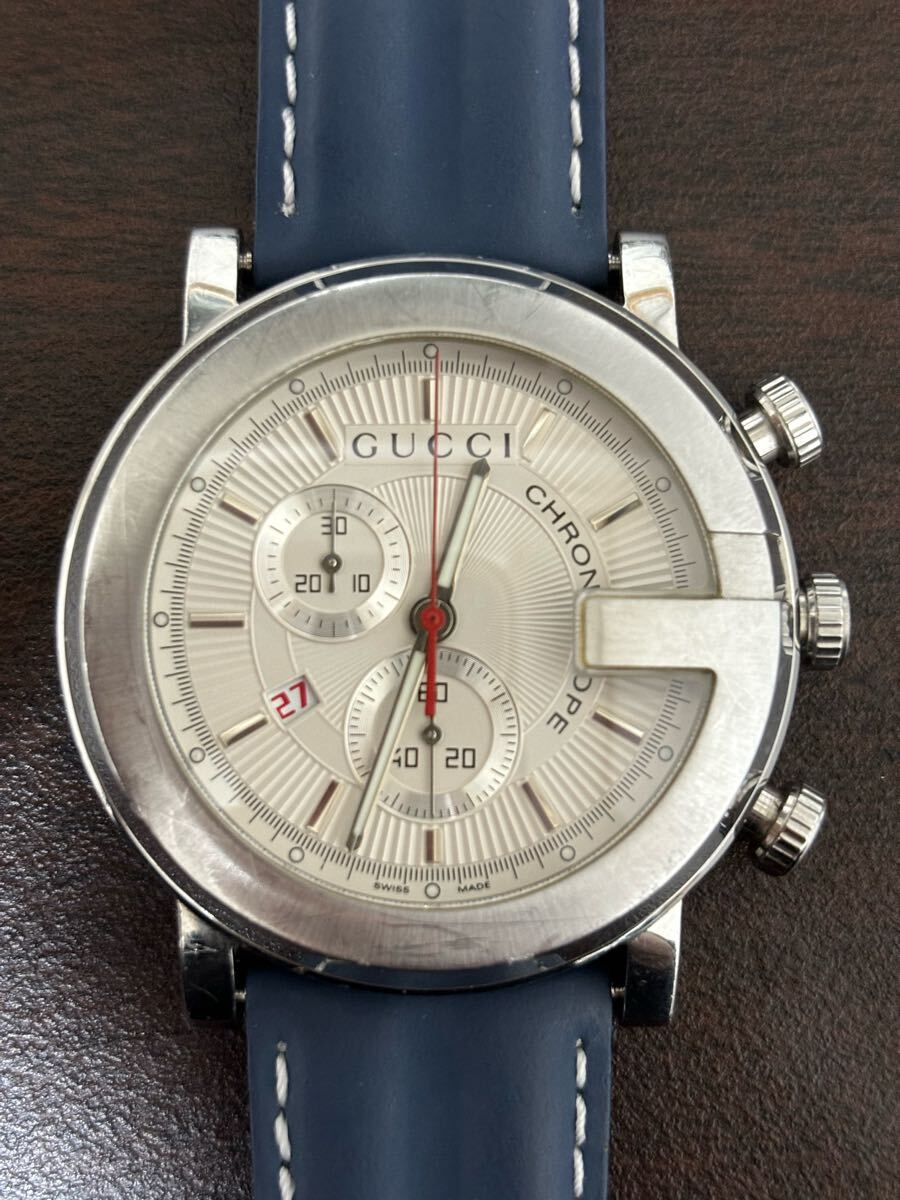 稼働 GUCCI chronograph 101M YA101339 グッチ クロノグラフ クォーツ