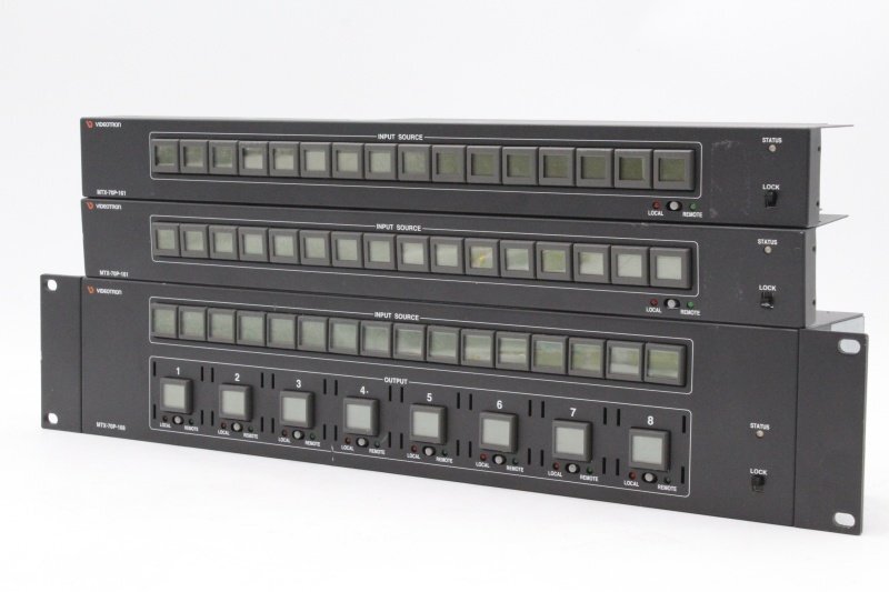 Videotron 16×1モニターセレクトパネル + 16×8マトリックススイッチャーパネル セット★MTX-70P-161 + MTX-70P-168 中古★送料無料