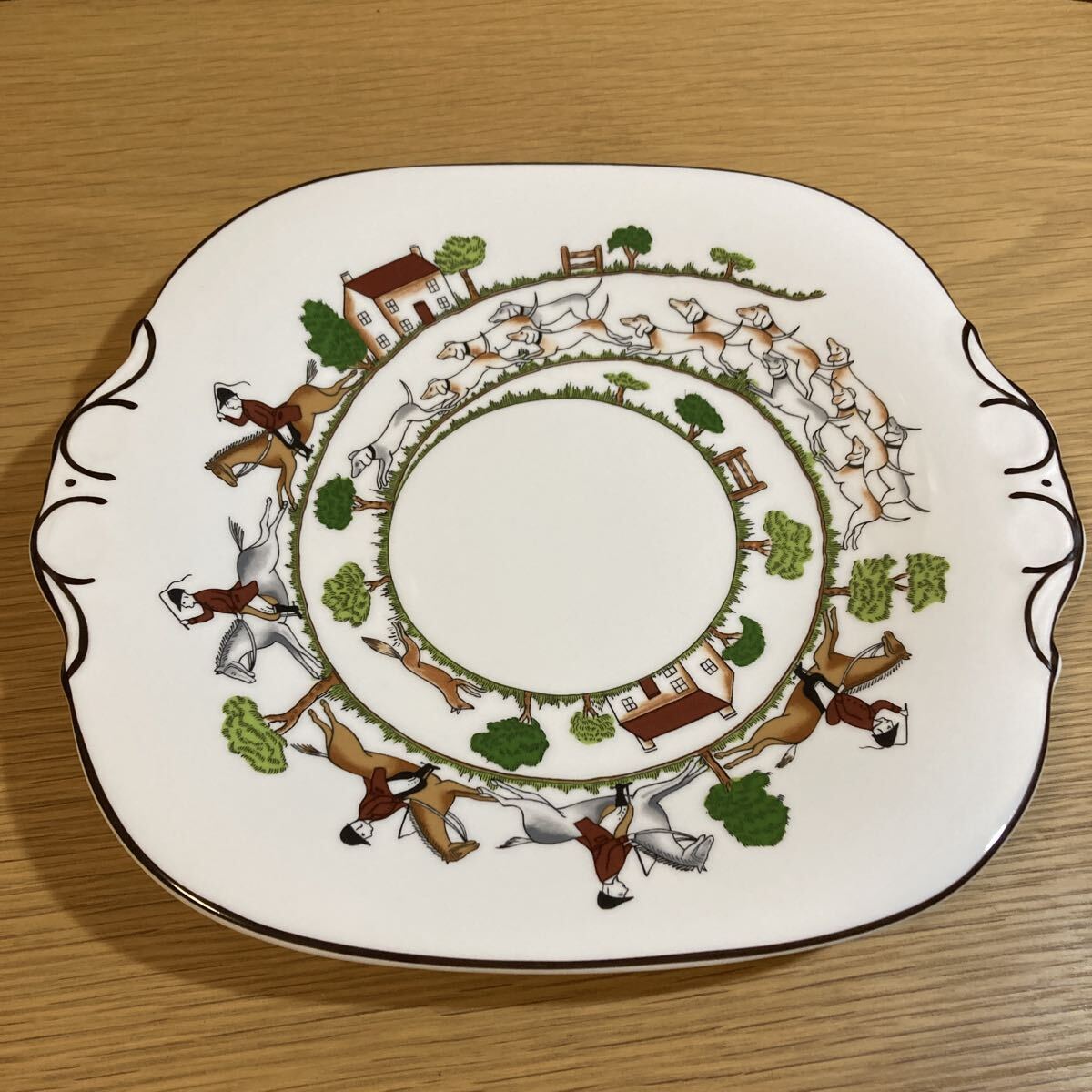 ▼ ウェッジウッド≪ハンティングシーン プレート １枚≫ WEDGWOOD HUNTING SCENES パーティプレート