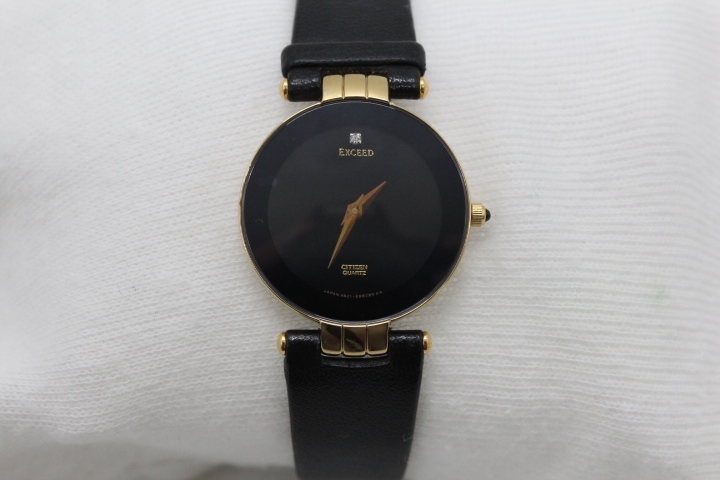 CITIZEN シチズン EXCEED エクシード レディース腕時計 文字盤 ブラック 2針