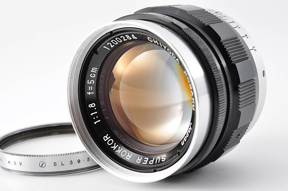 【美品 保障付 動作確認済】CHIYODA KOGAKU チヨダ 光学 Super Rokkor スーパーロッコール 5cm 50mm f/1.8 Lens L39 LTM LEICA #V883