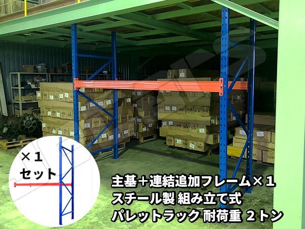 パレットラック スチールラック 重量棚 パレット棚 耐荷重 2000Kg スチール製 倉庫 物流センター 製造工場 自動車整備工場 などに ２連結