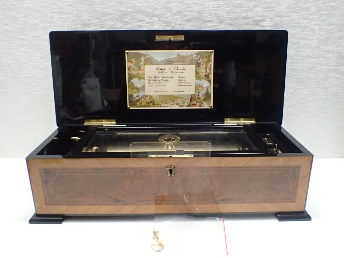20PZN/1J〇リュージュ オルゴール REUGE シリンダー式 オルゴール 4曲 144弁 4パート 良品〇