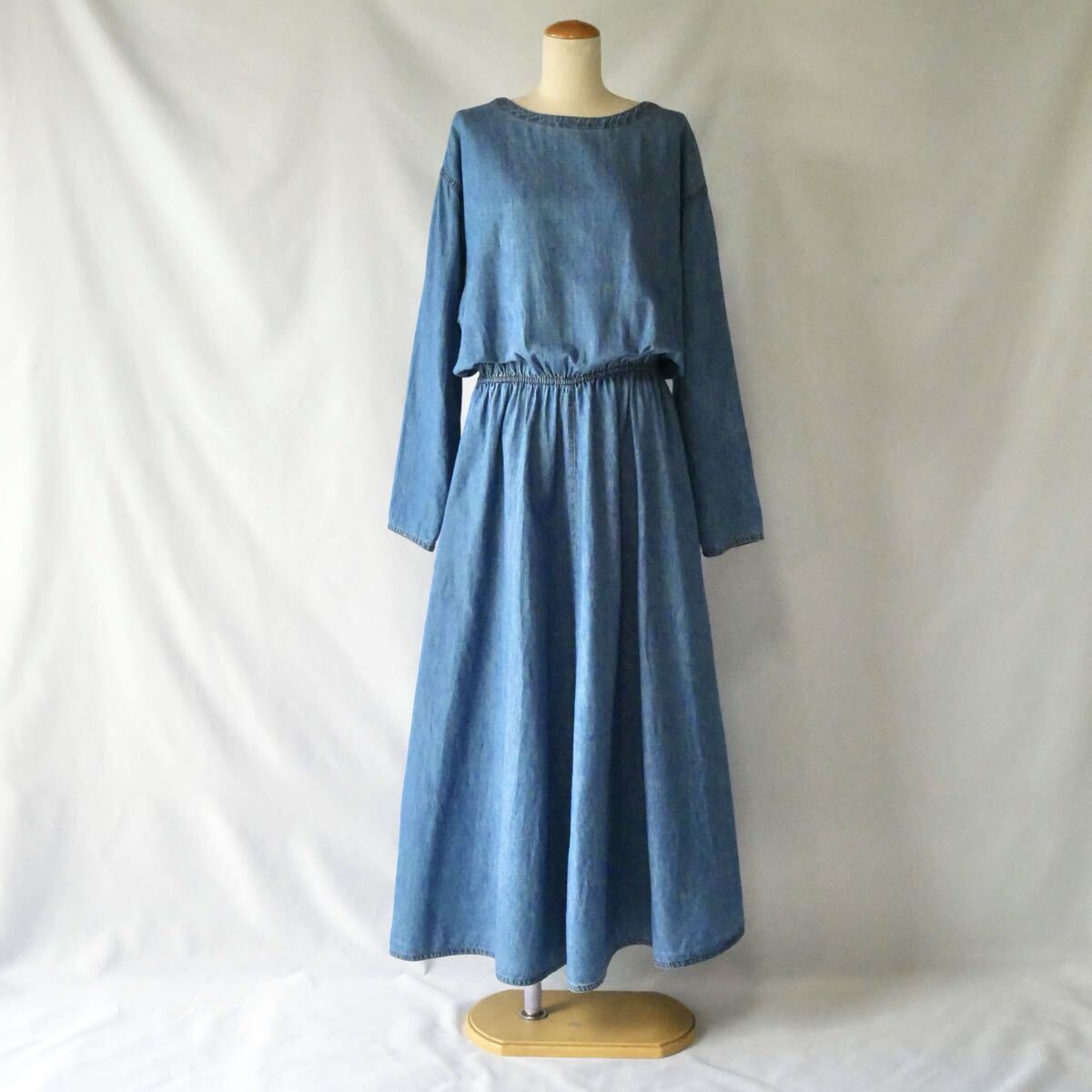 Made in USA denim flared maxi skirt アメリカ製　デニムフレア　マキシワンピース　 長袖　ロング　古着　vintage ヴィンテージ