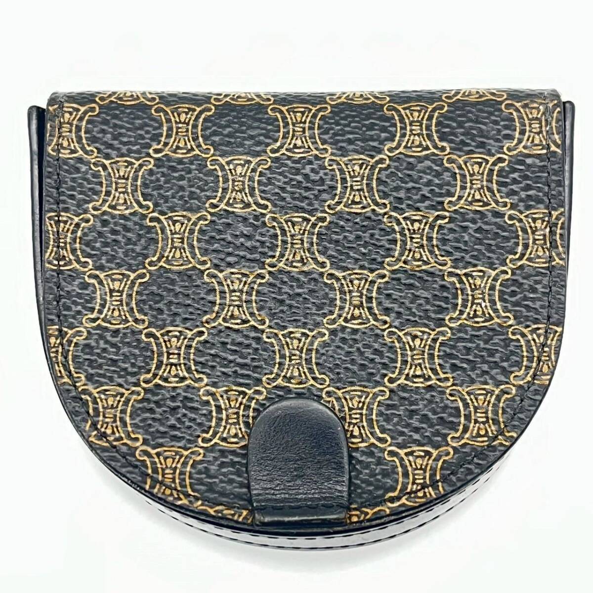 SW0329-13-3 CELINE PARIS セリーヌ コインケース ブラック×ブラウン M/98/1 イタリア製 H7.5 W9.2 D2 60サイズ