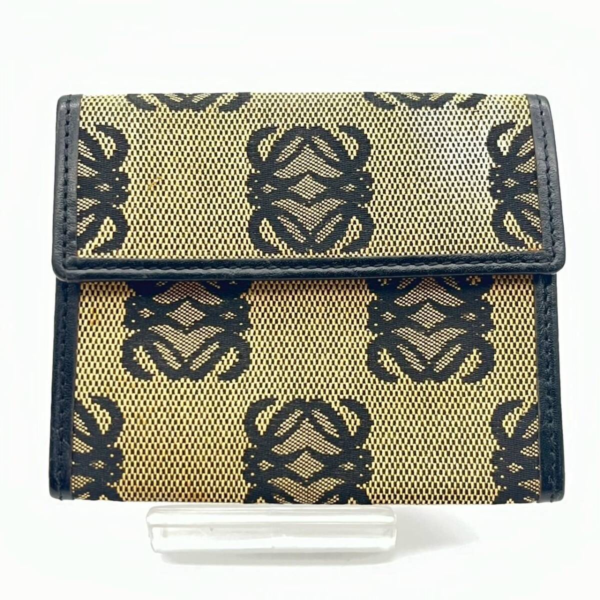 SW0401-2-3 LOEWE ロエベ コインケース カードケース 240311 ブランドロゴ ブラウン×ブラック スペイン製 H8 W10 D0.8 60サイズ