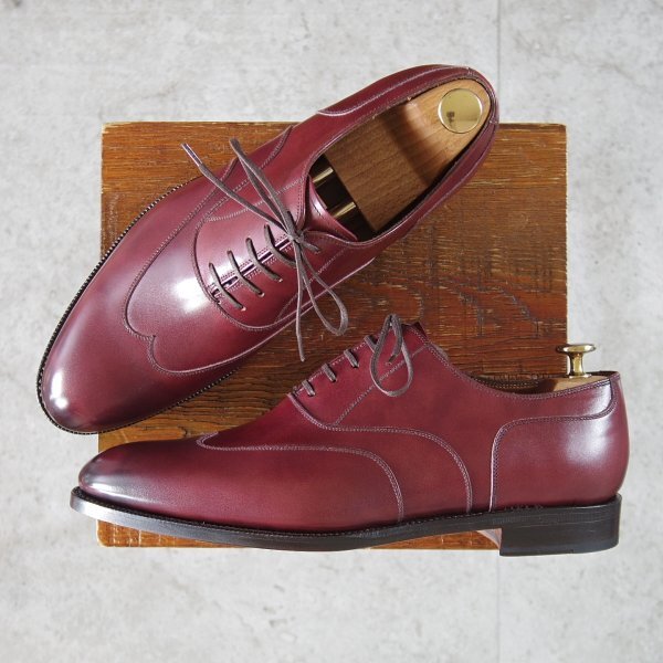 ★未使用★(スペイン製)Sons of Henry SIZE 8.5【グッドイヤーウェルテッド製法★ブラインドブローグ】カーフ/CLARET/赤茶/メンズ★n882-9