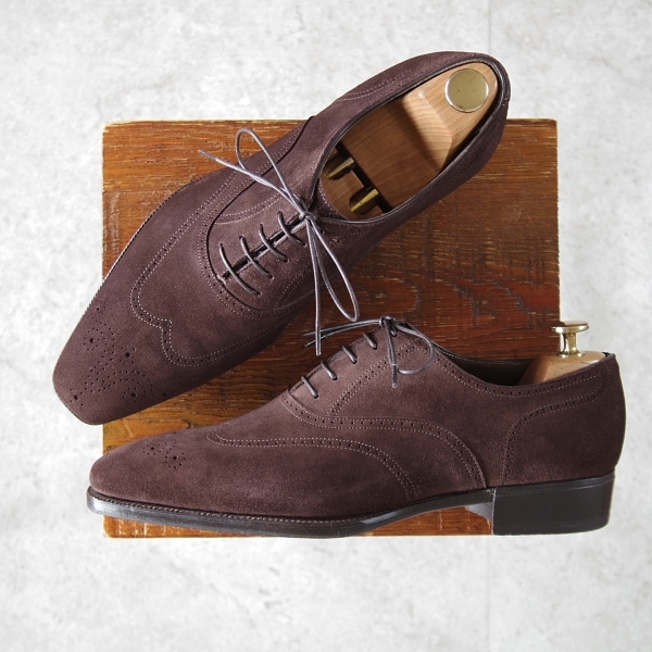 極美品★(英)ガジアーノ&ガーリング 8E【現行定価20万円以上★MITCHELL/ミッチェル/TG73ラスト】スエード/濃茶/GAZIANO&GIRLING★n810-7