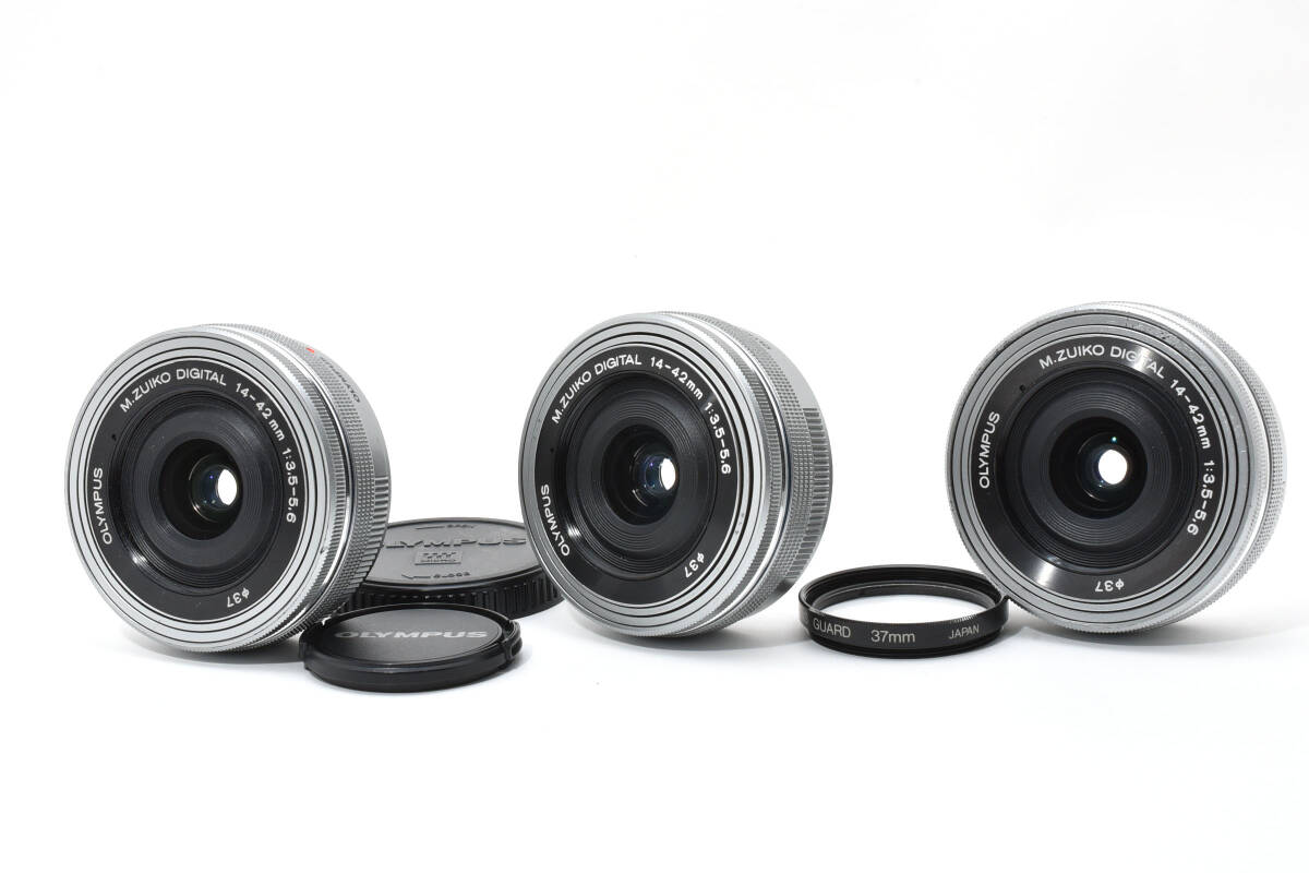 OLYMPUS オリンパス M.ZUIKO DIGITAL ED 14-42mm F3.5-5.6 EZ レンズ3点まとめ売り 