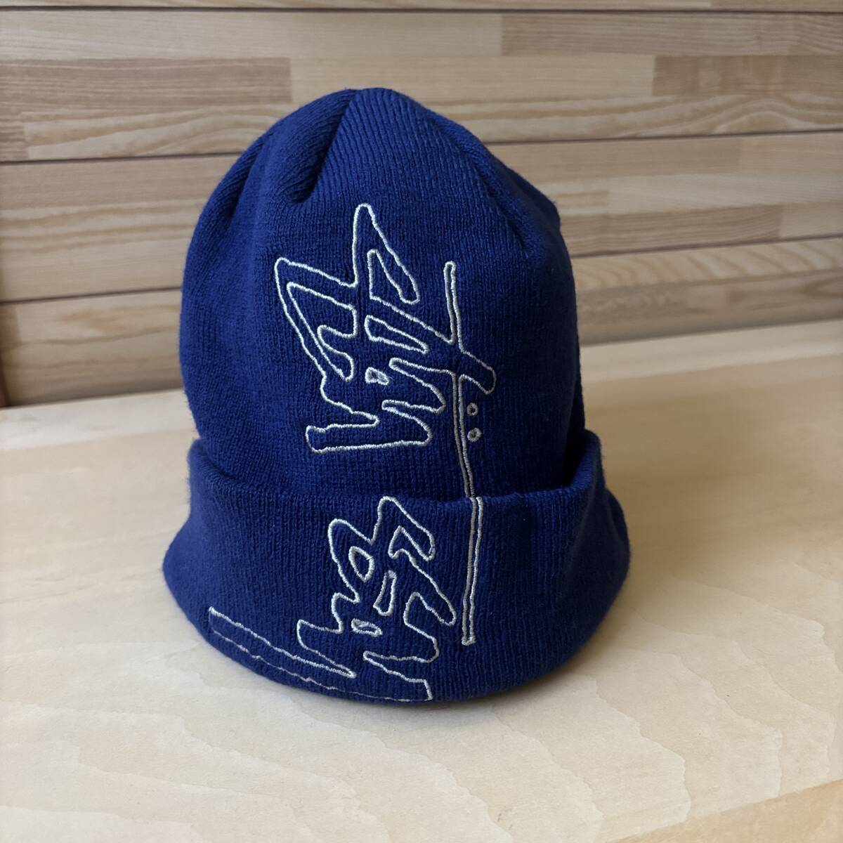 # STUSSY ステューシー オールド ニットキャップ ニット ネイビー 紺 ハット ワッチ キャップ ヴィンテージ★★検索:USA アメリカ USA製