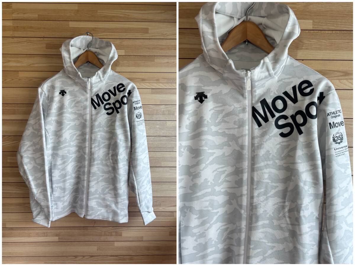 #セール★サイズ L★DESCENTE デサント MOVE SPORT ムーブスポーツ スウェット パーカー フード ホワイト 白 ストレッチ UVカット 春 秋 冬