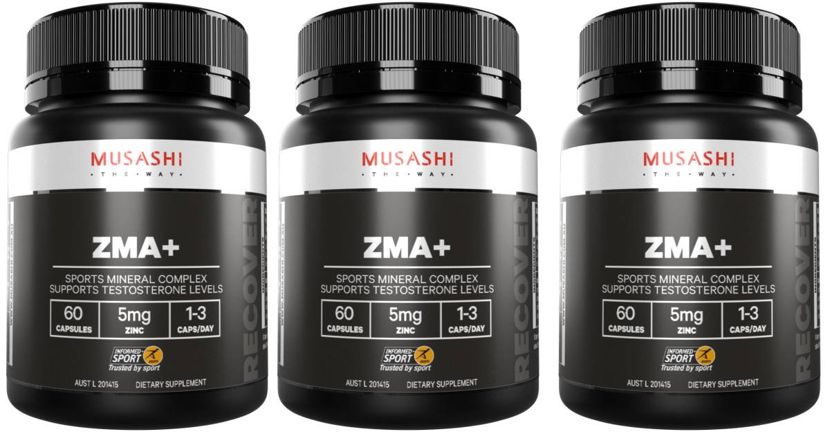MUSASHI（ムサシ）ZMA+ 60カプセル x 3個セット　アスリート用 ミネラル 亜鉛 グネシウム マンガン