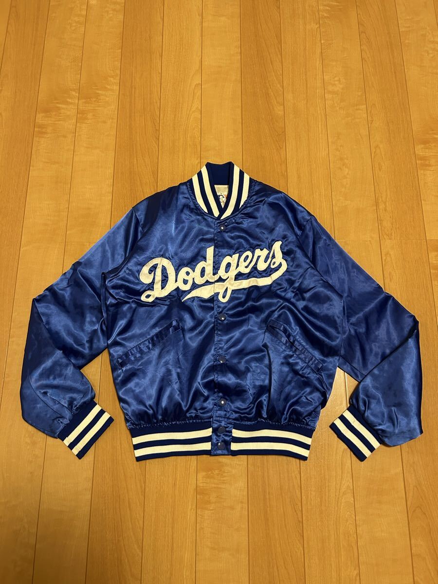 良品☆70s80s felco社,USA製／MLB・LA.ドジャース サイズS 裏地付.サテンナイロンスタジャン オリジナルビンテージ 希少.UNION MADE旧タグ