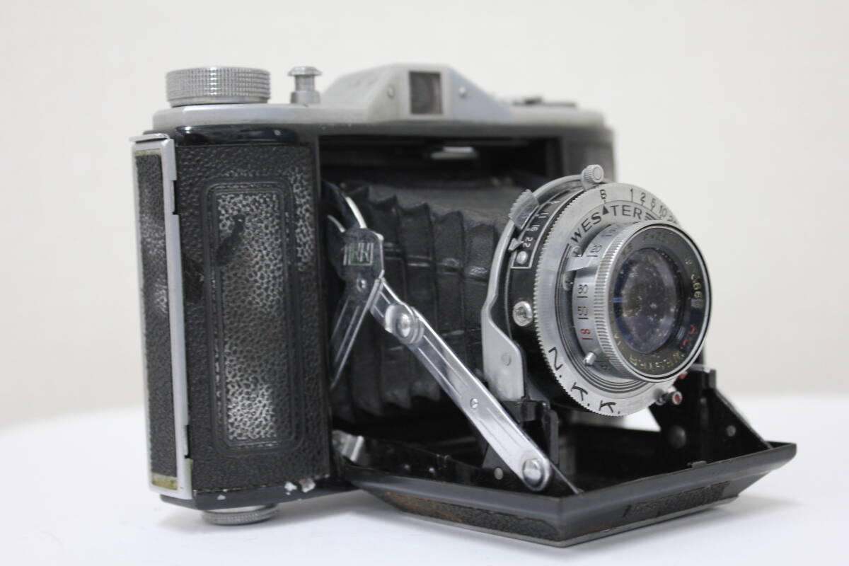 【訳あり品】 NKK WESTER SIX A.C. WESTER 7.5cm F3.5 蛇腹カメラ e3077