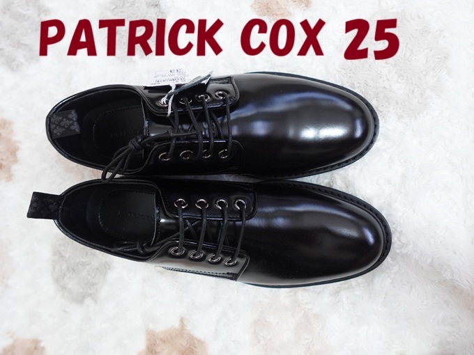 新品☆タグ付 25　PATRICK COX　レザー　Uチップ　ドレスシューズ　黒　滑り止め　抗菌