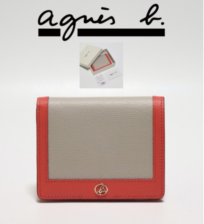 25,300円新品箱付き【agnes b. アニエスベー】カラーコンビ 二つ折り財布 v7640 プレゼントにも最適