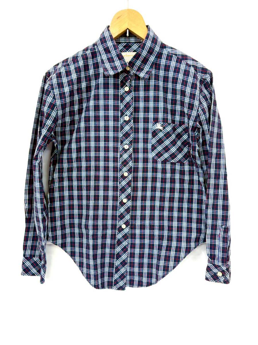 D7864*0.5　Burberrys　バーバリーズ　ノバチェック　ブラウス　コットン100% Mサイズ　ブルー系　レディース　衣類