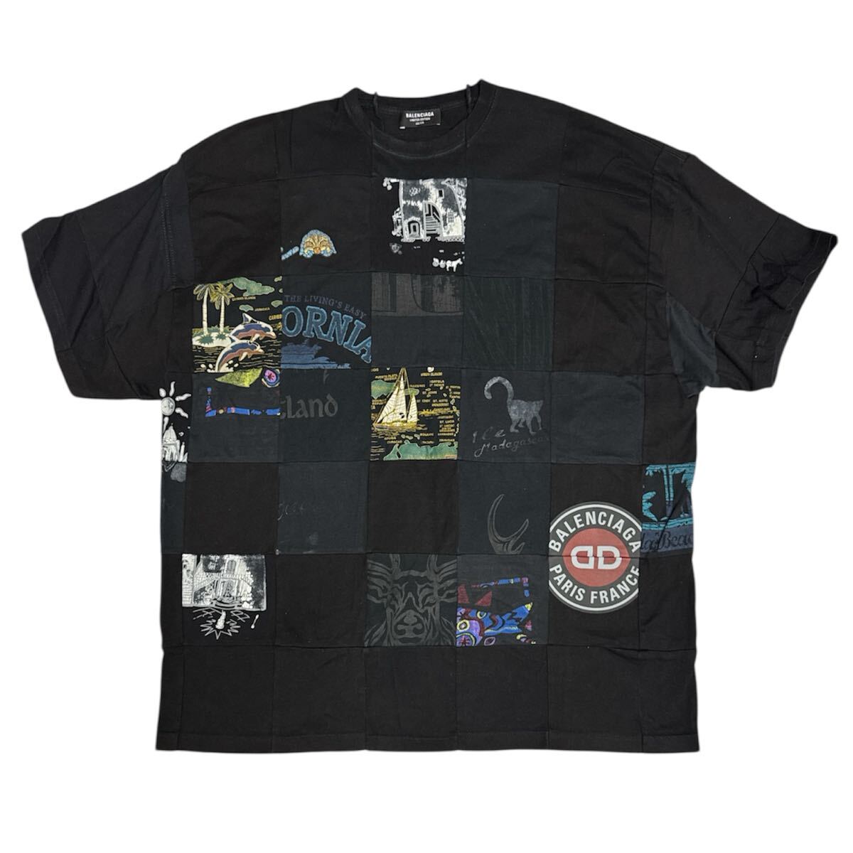 バレンシアガ LIMITED EDITION オーバーサイズ Tシャツ パッチワーク 切り替え BALENCIAGA 再構築 アーティザナル 3