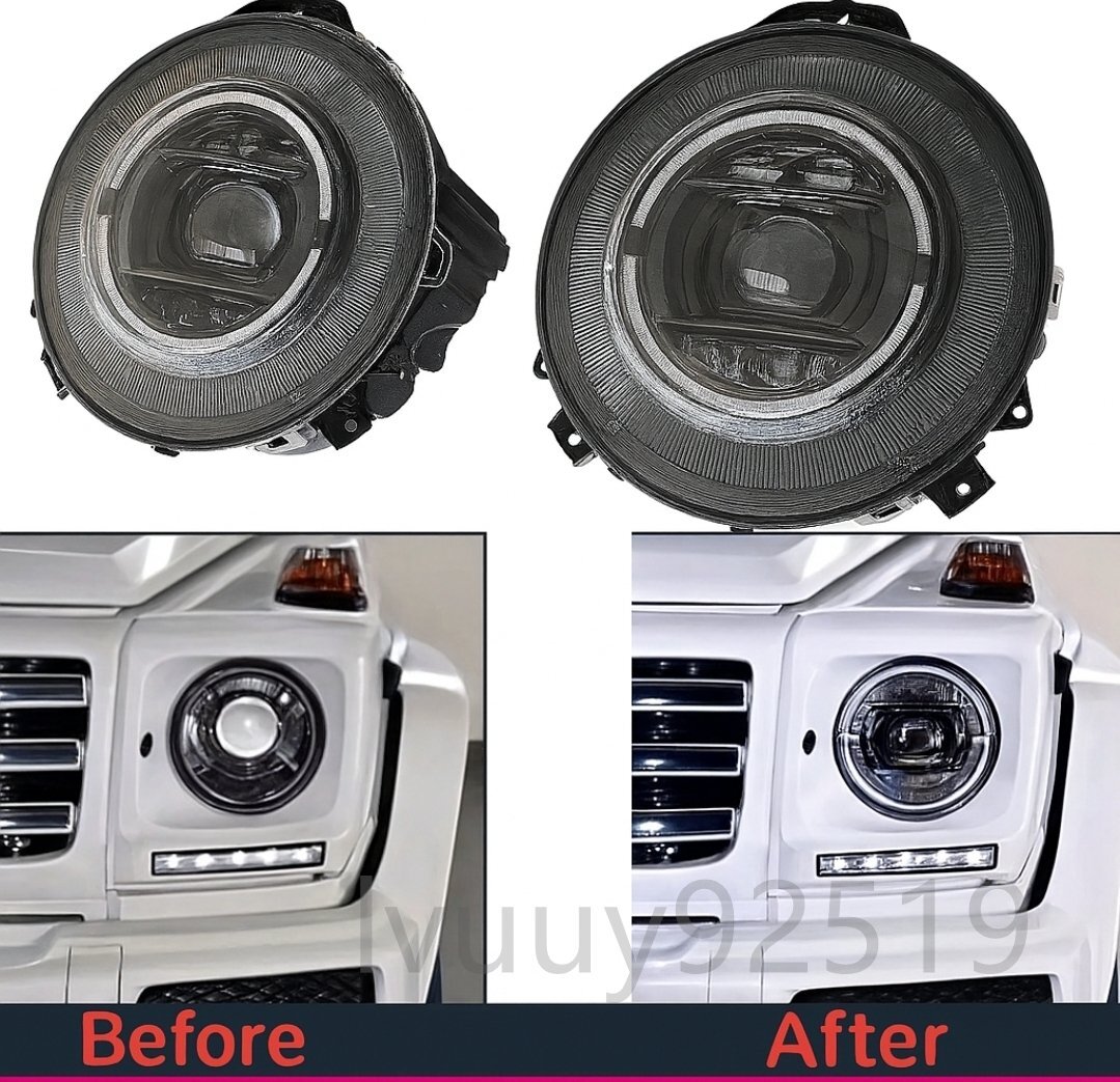 【左右セット】メルセデスベンツ Benz W463 新型W464ルック ヘッドライト LED 光量アップ G500 G55 G63 G65 Gクラス ゲレンデ 社外